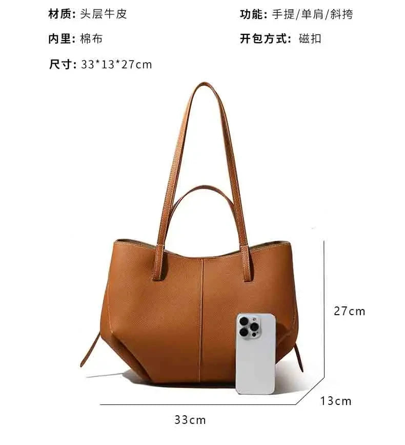 Luxury Designer Bag Women Large Capacity Leather Bucket Bag Senior Sense Crossbody Casual Broadband Shoulder Bag