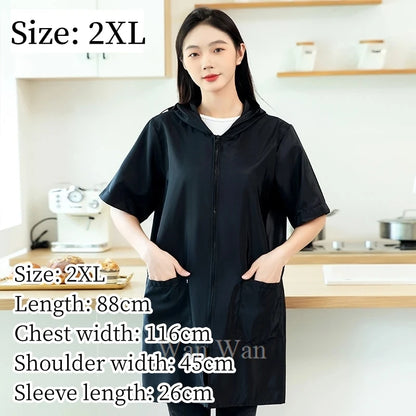 Pet Groomer Work Clothes Dog Grooming Uniform Short Sleeve Waterproof Gown New Black Beauty Salon Robe Barber Shop Apron Y1111