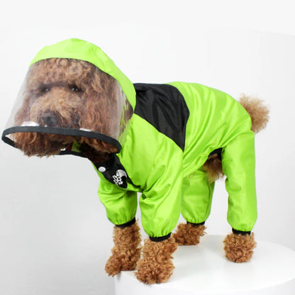 T Pet Dog Raincoat The Dog Face Pet Clothes Jumpsuit Waterproof Dog Jacket Dogs Water Resistant Clothes for Dogs Pet Coat