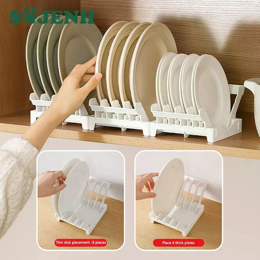 Dish Organizer Rack Upright Draining Cabinet Plate Organizer Plate Dish Drying Rack Kitchen Dishes Stand Vertical Storage Rack