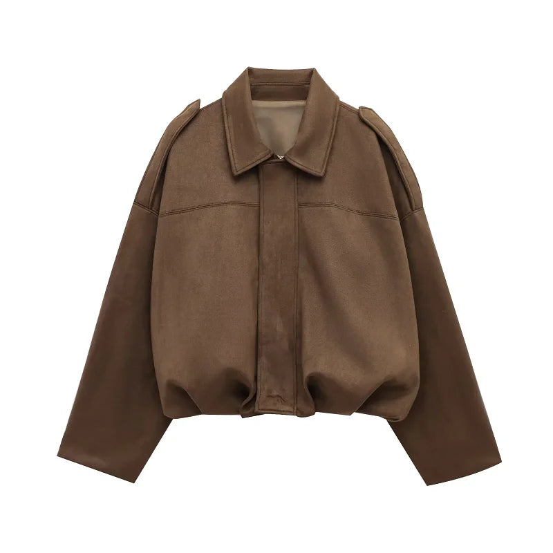 HXAO Elegant Bomber Jackets 2025 Women's Spring Long Sleeve Jackets Ladies Fashion Casual Plus Size Coats New In Outerwears