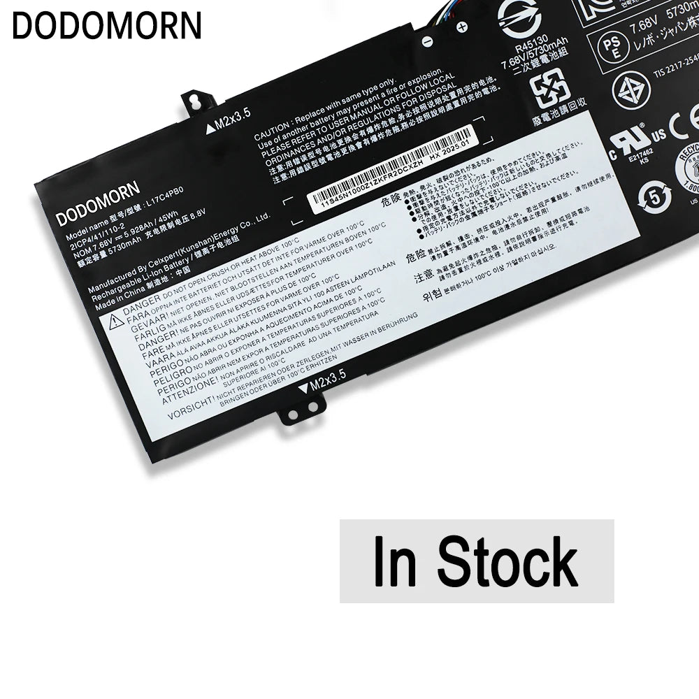 New L17C4PB0 Laptop Battery For Lenovo Xiaoxin Air 14ARR 14IKBR 15ARR 15IKBR Ideapad 530s-14IKB 530s-15IKB 7.68V 45Wh 5.928Ah