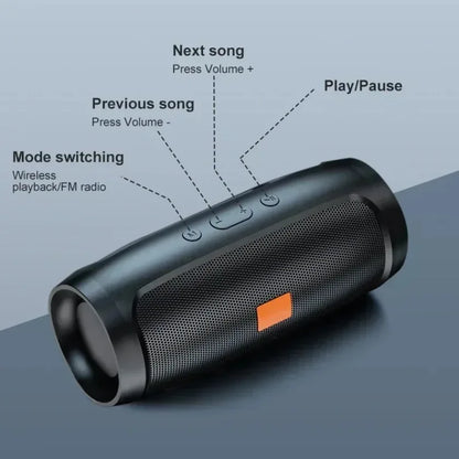 XIKCU Dual Speaker Bluetooth Speaker Stereo Outdoor Tfusb Playback Fm Voice Broadcasting Portable Subwoofer 50 Wireless Speaker