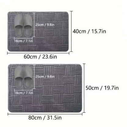 Thickened absorbent striped floor mat solid color bathroom carpet bedroom comfortable cotton velvet non-slip mat entrance mat