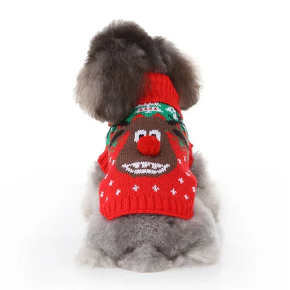 Dog Sweater, Pet Hoodie, Skull Coat, Pet Clothing, Elk Christmas Puppy Dog Clothes, Autumn Pet Clothes