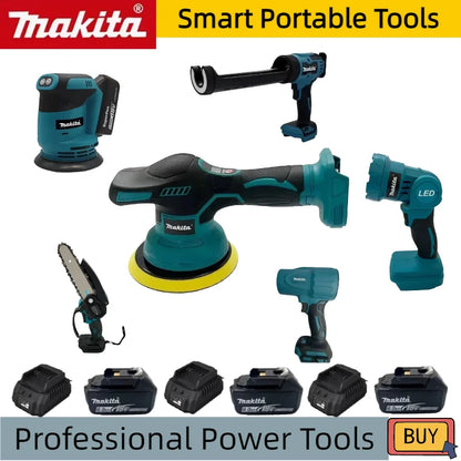 Makita Multi‑Model Cordless Power Tools: Polisher, Blower, Electric Caulk Gun, Work Light & Electric Reciprocating Saw 18V