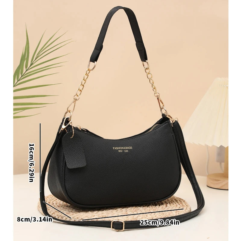 Faionable Casual Crossbody Bag Women's Oulder Bag Trendy Design 2026 Spring Underarm Bag Soft PU Leather Color Handbags Purses
