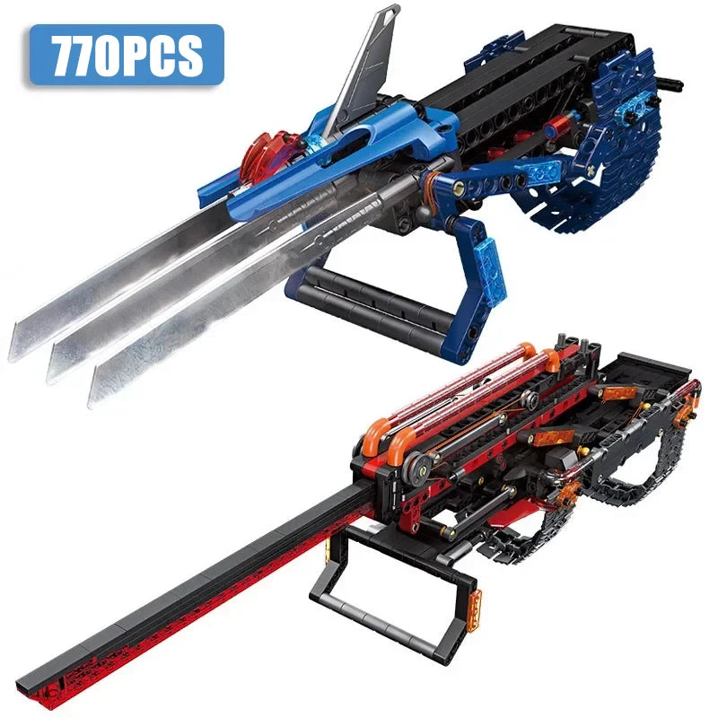Creative Ice Wolf Claw Sword Model MOC Building Blocks DIY Anime Knife Bayonet Educational Bricks Toys For Childrens Boys Gifts