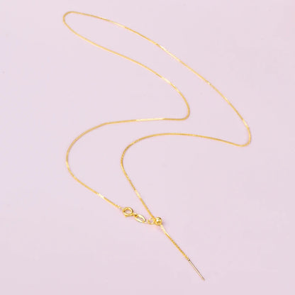 Pure 18K yellow gold necklace Fine Jewelry Needle Chopin au750 Fine Jewelry Chopin chain versatile party gift for women x534