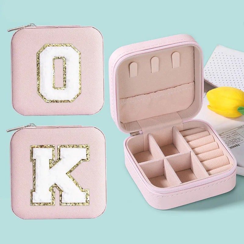 New Creative Letter Jewelry Box Portable Travel Ring Necklace Stud Earrings Storage Box