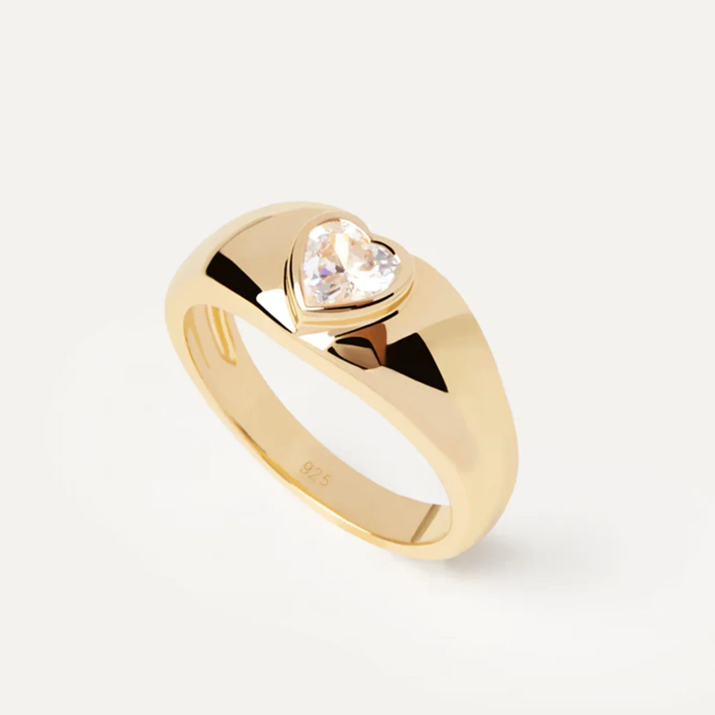 DPLAOPA 925 Sterling Silver Gold Thick Band Big CZ Zircon Size Ring Women Luxury Fine Jewelry 2023 Fine Jewelry Crystal
