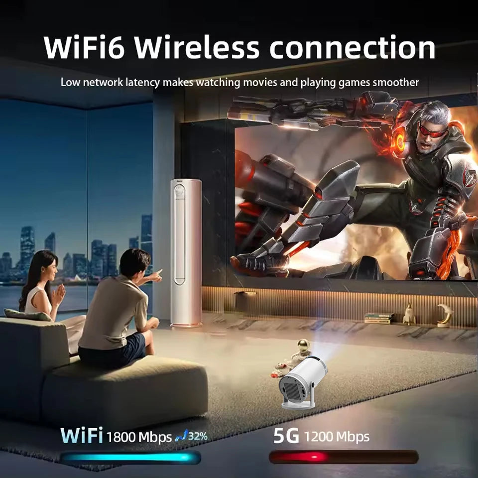 2026 New HY300 Projector 4K Android 11 Wifi6 290ANSI Allwinner H713 BT5.0 1080P 1280*720P Cinema Outdoor Portable Projetors ﻿