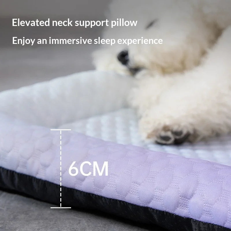 Pet Cooling Mat Foldable Breathable Dog Bed Solid Color Portable Pet Sleeping Pad for Home Outdoor Travel and Daily Use