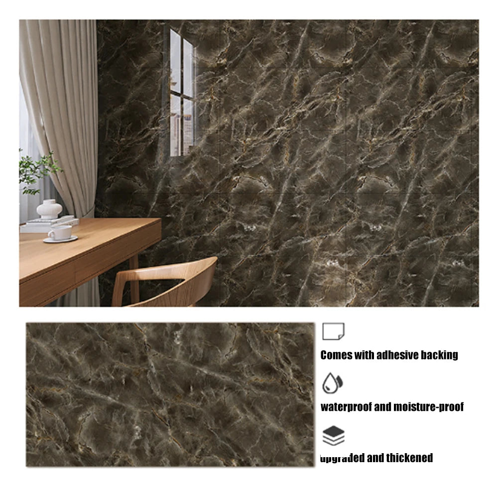 Tile Stickers Waterproof and Oil-proof Kitchen High Temperature Resistant Renovation Self-adhesive Cabinet Countertop Wallpaper