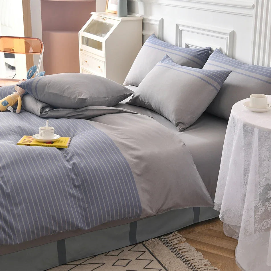 Elegant Home Bedding Durable Duvet Cover Soft Comfortable Fadeless Quilt Comforter Cover Queen Home Textiles Yarn-dyed Fabric