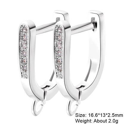 Juya 18K Gold Silver Plated Fastener Bales Fixture Earring Hook Locks For DIY Women Fashion Crystal Agate Charms Earrings Making