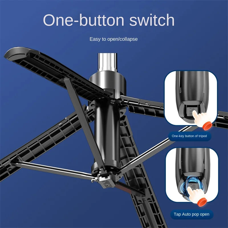 Portable camera tripod with wireless remote control and 360 ° rotation for video recording, video recording, and live streaming