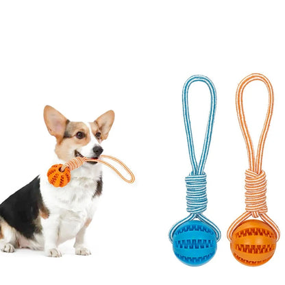Leash dog toy Rubber leaky ball Pet products Grinding teeth cleaning teeth bite resistant Large, small dog interactive toy
