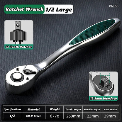 72 Tooth Ratcheting Wrench Set 1/4 3/8 1/2 Inch Auto Quick Repair Wrench Labour-Saving Ratchet Wrench Set Hand Tools