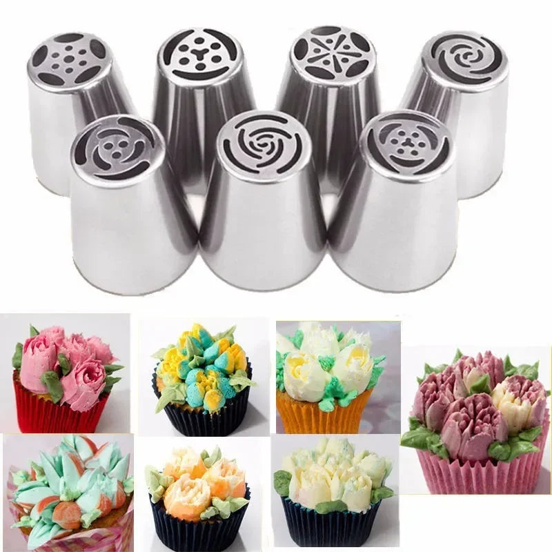 Cake Decorating Tools Kit Piping Tips Pastry Icing Bags Nozzles Cream Scrapers Turntable Baking Supplies кухонные принадлености