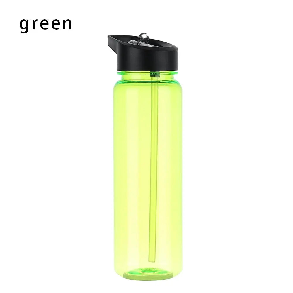 750ml Sports Water Bottle With Straw Outdoor Plastic Clear Dinkware Travel Camping Portable Leakproof Drinking Cup