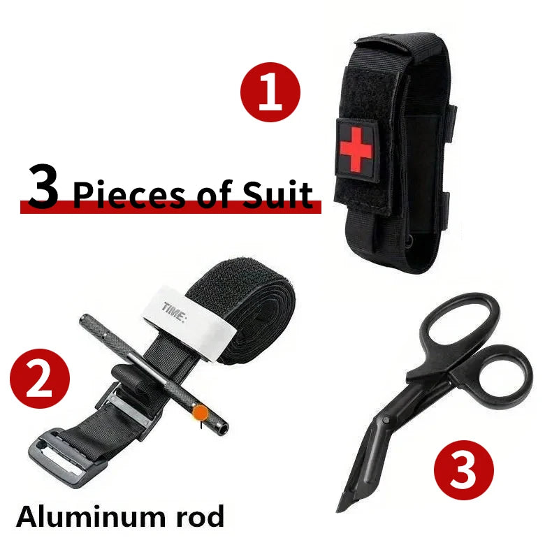 First Aid Kit Survival Kit Aluminum Rod Tourniquet Gauze Scissors Accessories Tool Outdoor Adventure Supplies Self Defense
