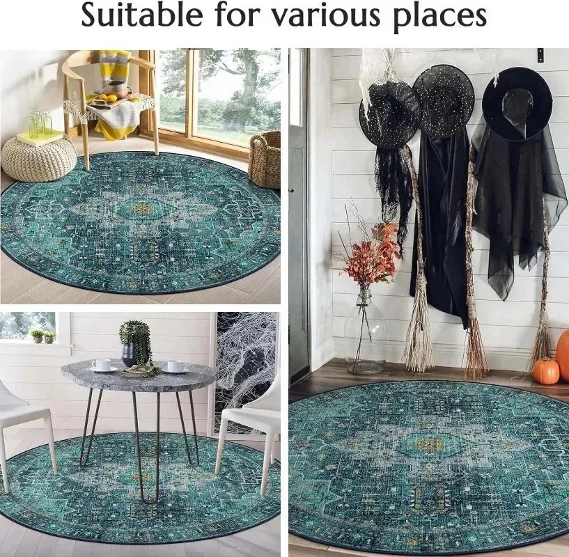 Galaxy-Inspired Round Rug Soft Non-Slip Floor Mat for Living Room Bedroom or Nursery Cozy Sci-Fi Themed Decor  Rugs Living Room