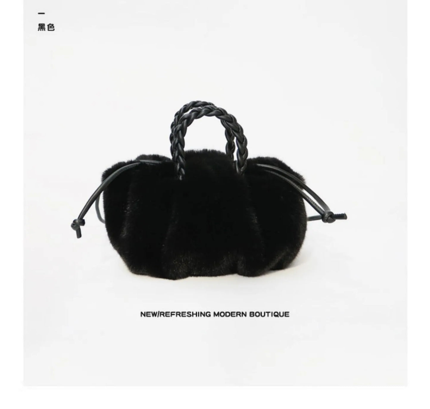 Autumn and winter versatile simple solid color portable hair bag women's autumn and winter new pleated cloud bag high-end plush