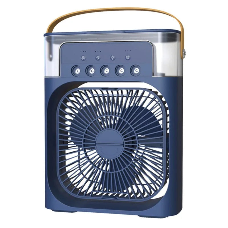 3 Wind Speeds and 3 Spray Modes Office Home Fan Portable Air Conditioner Fan LED Night Light Portable Humidifier