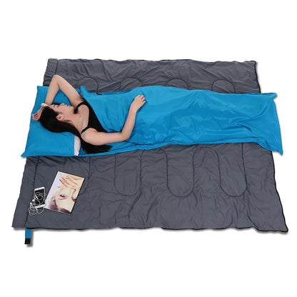 TOMSHOO Outdoor Travel Hotel Sleeping Bag Camping Hiking Polyester Pongee Healthy Sleeping Bag Liner with Pillowcase
