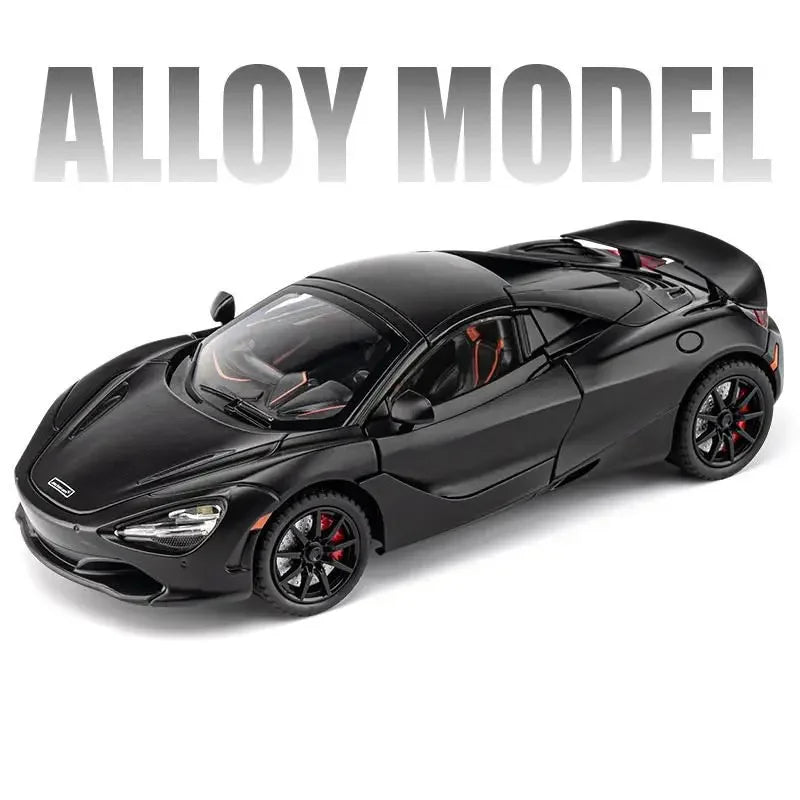 1:24 720S Alloy Racing Car Model Diecast Metal Sports Car Model Simulation Sound and Light Collection Childrens Toy Gift