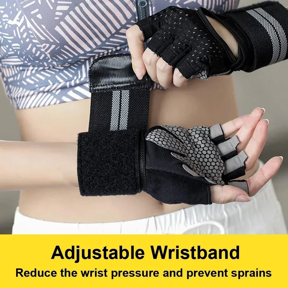 Weightlifting Gloves with Wrist Support for Heavy Exercise Body Building Gym Training Fitness Handschuhe Workout Crossfit Gloves