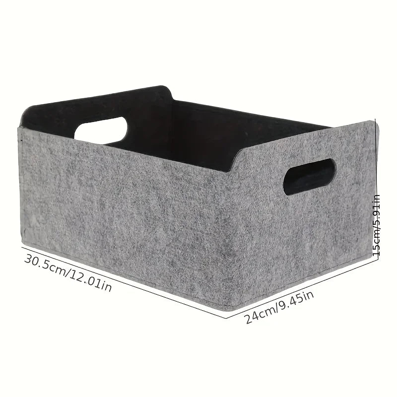 Felt Storage Boxes with Handles - Organizer Baskets for Kitchen, Bedroom, Desk, or Office - Shelf Baskets|Durable Fabric Baskets