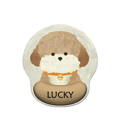 Cute Cartoon Mouse Pad with Wrist Rest Anti-Slip Rubber Puppy Mouse Pad HD Printing Cute Wrist Rest Pad Desktop Setup
