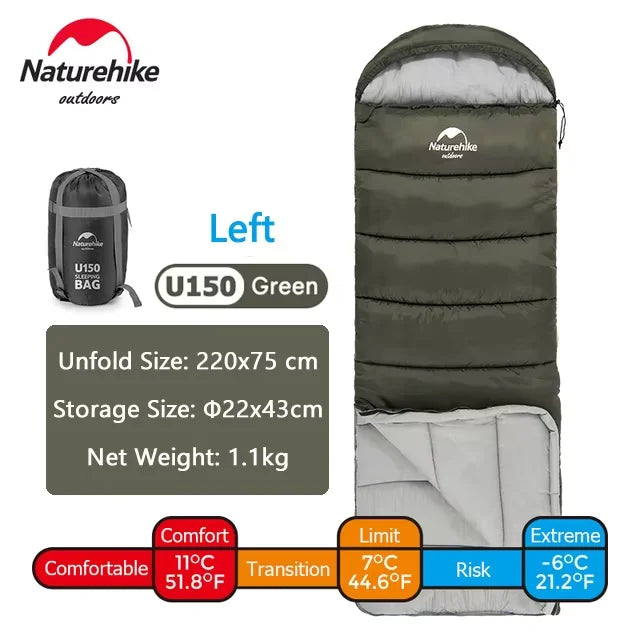 Naturehike Warm Sleeping Bag Ultralight Waterproof Splicable Double Sleeping Quilt Outdoor Winter Envelope Sleeping Bags