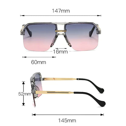 2025 New in Sunglasses for Women  Modern Fashion Transparent Frame Gradient Yellow Pink Lens Square Glasses Gift for Friend