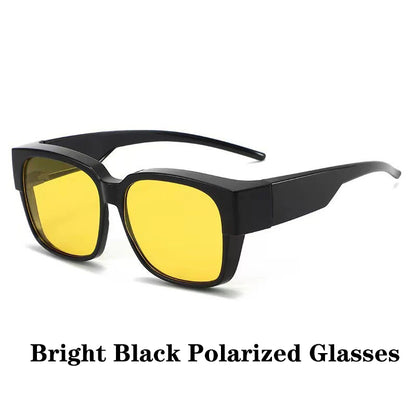 New Fashion Polarized Sunglasses Cover Over Myopia Prescription Glasses Portable Men Women Vintage Fishing Driving Eyewear