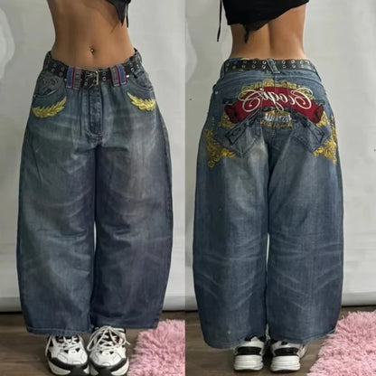 American Fashion Trend Joker Best Sell Special Spot Jeans Women Street Y2K New Punk Oversized Wide-leg Pants Unisex Casual Jeans