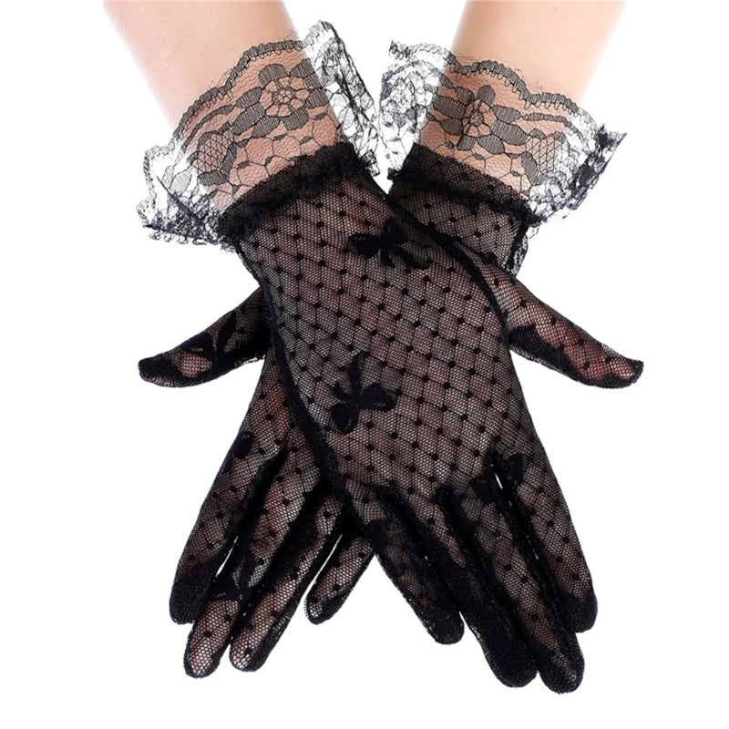 DXAA Short Lace Gloves Tea Party Gloves Women Lace Gloves Bridal Wrist Gloves gloves Banquet Gloves Dance Gloves