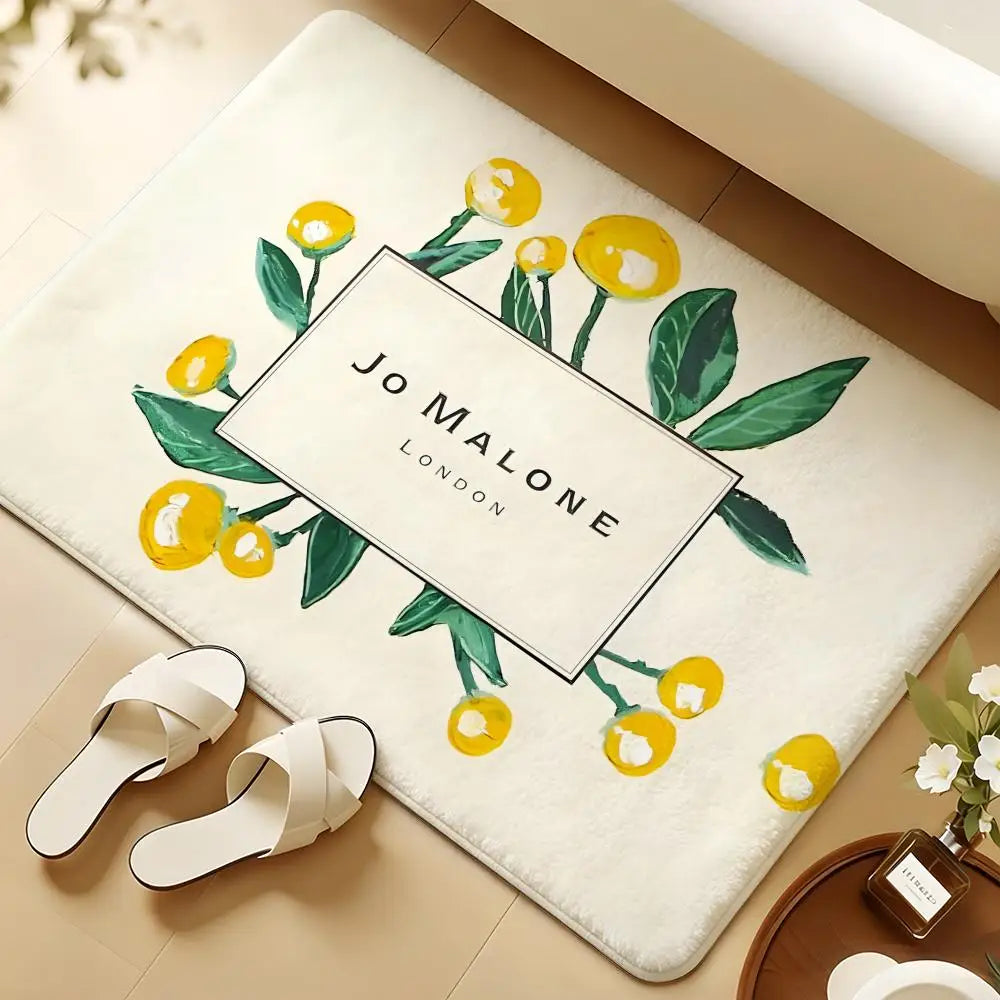 JO M-mALONE Makeup Brand Floor Mat Soft Flannel Rug Non-Slip Absorbent Mat For Bathroom Bedroom Home Decor