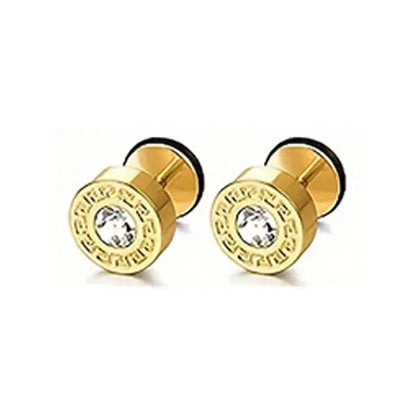 21 pairs of men's stainless steel earrings, circular CZ earrings, hypoallergenic earrings, unisex perforated earrings