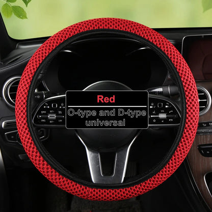 Car Steering Wheel Cover 3D Large Mesh Breathable With No Inner Ring Elastic Handle Cover For 37-38.5 CM Braid On Steering-Wheel