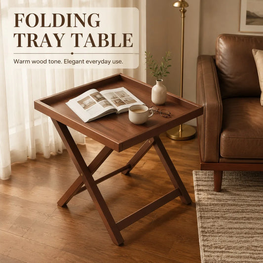 Folding Side Table,Durable Tv Tray Bed Table,Small End Table For Living Room, Bedroom