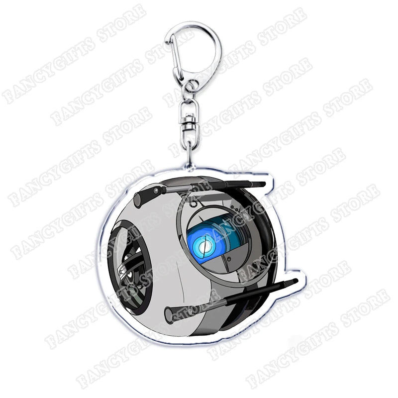 Popular Video Game Keychains for Accessories Bag Glados Aperture Laboratories Science Keyrings Jewelry Gamer Fans Gaming Gifts