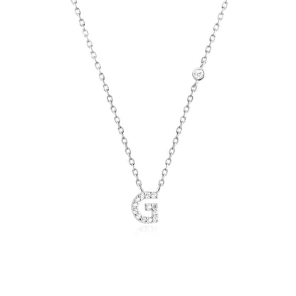 VEWANT New 925 Sterling Silver Monogram Initial Letter A M Pendant Long Chain Necklace Crystal Fine Jewelry Luxury Fine Jewelry