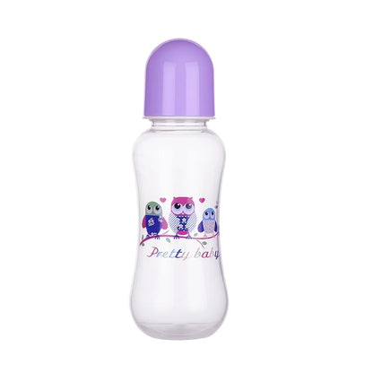 Baby feeding bottle, Newborn bottle, without handle, with the cartoon parttern, Four color