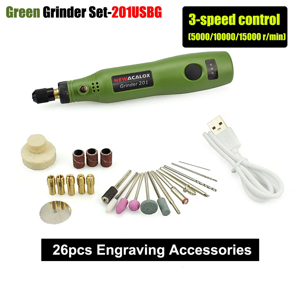 Toolour Cordless Rotary Tool Kit 26 Accessories 3-Speed Adjust Power Rotary Tools 5V 2A Electric Carving Pen for DIY Projects