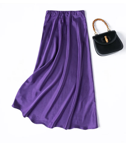 TAJIYANE 93% Natural Mulberry Silk Skirt Fashion Summer Satin Mermaid Skirt 21 Mommes elegant Long Skirt Woman Clothing 2025 스커트