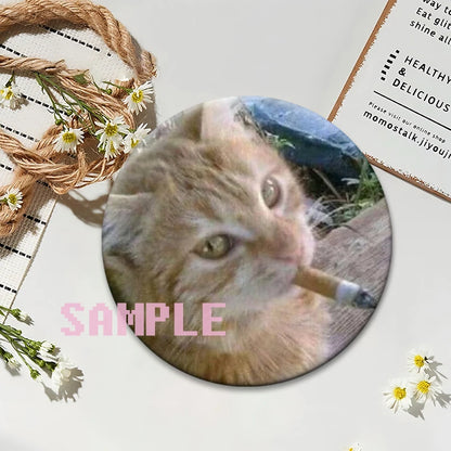 Cute Cats Meme Button Pins Funny Creative Animal Brooches Round Exquisite Tinplate Badge for Backpack Jewelry Accessories Gifts