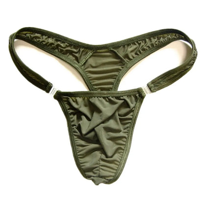 5Pcs/Set Men Sexy G-string Transparent Buckle Low Waist Thong Nylon High Quality Underwear U Pouch Cozy Underpants Fast Shipping